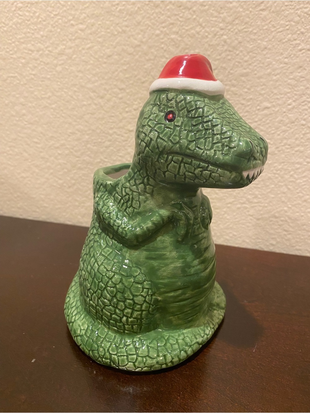 SantaRex Miracle Tiki Mug T-Rex Dinosaur Christmas Cocktail Santa Hat 12oz